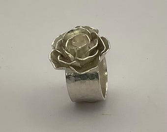 Sterling silver rose ring