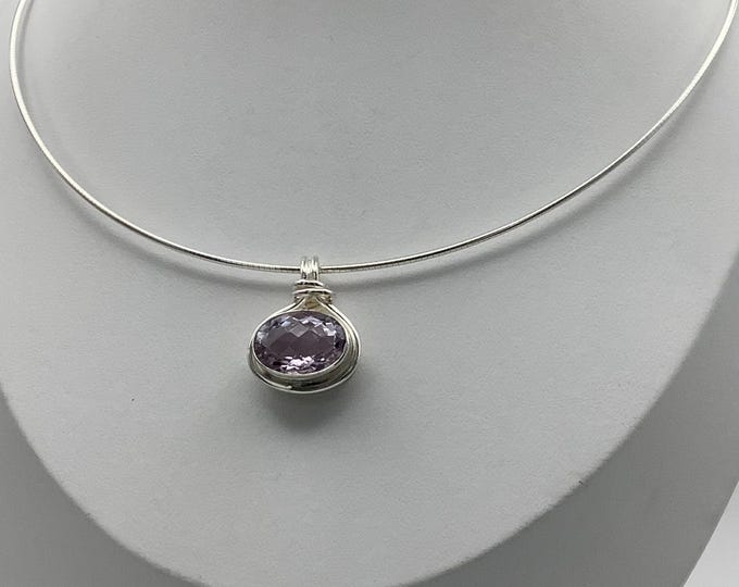 Amethyst Quartz Silver Necklace