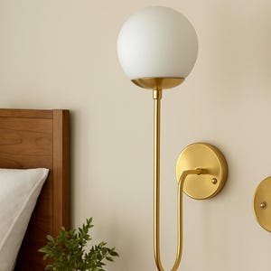 Mid-Century Brass Wall Sconce – Italian Style Wall Mounted Light – Vintage Modern Lamp
