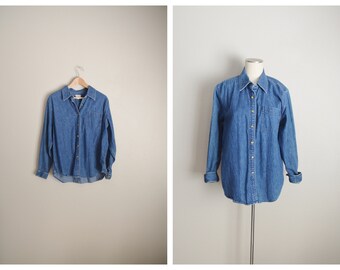 blue jean shirt with bow