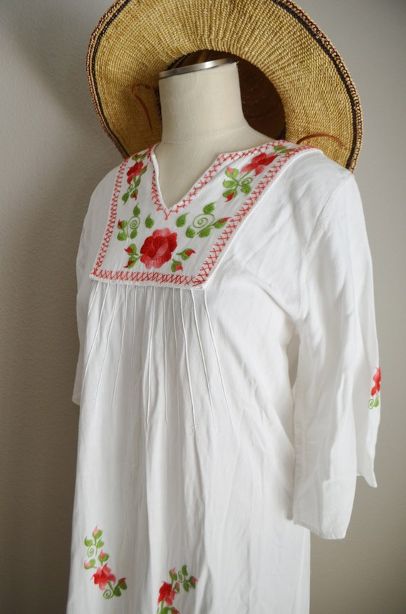 vintage 60s long maxi boho dress embroidered dres… - image 6