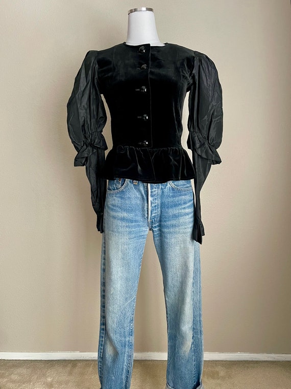 vintage 80s YVES SAINT LAURENT rive gauche black … - image 2