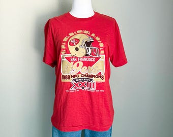 Vintage 1988 49ers SF San Francisco Super Bowl 23 Niners Red Shirt // unisex small