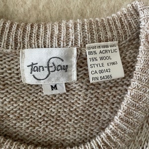 Vintage 80s Tam-Jay Brown Beige Striped Sweater Vest Deadstock women's small image 8