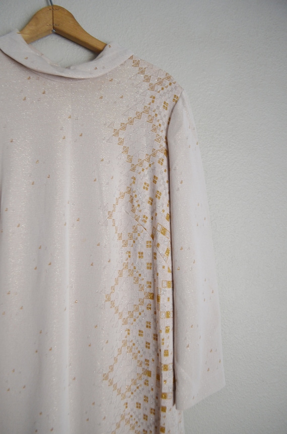 70s champagne polyester maxi MOD summer spring sp… - image 3