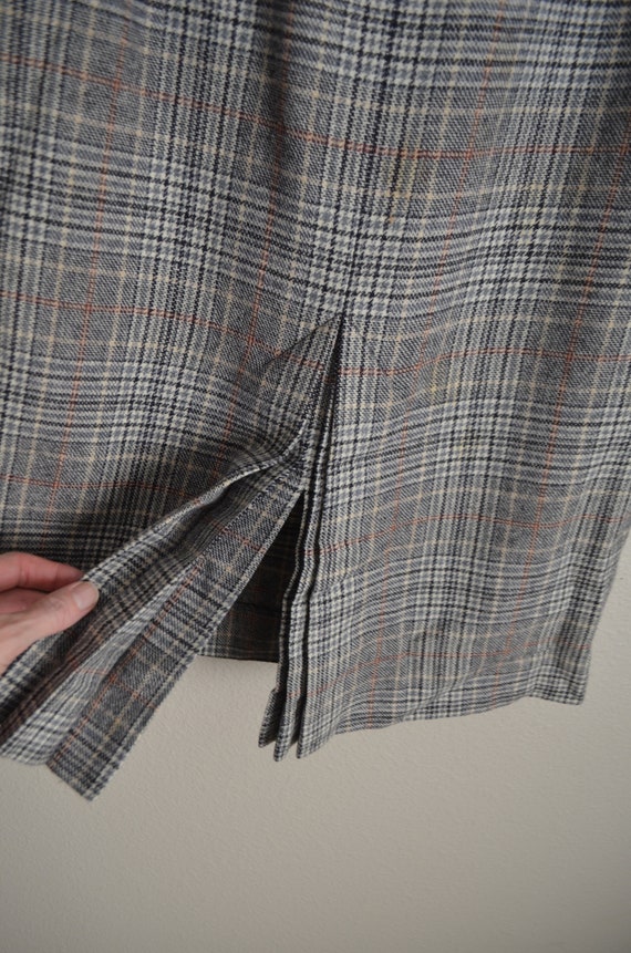 vintage 70s gray brown wool plaid pendleton skirt… - image 6