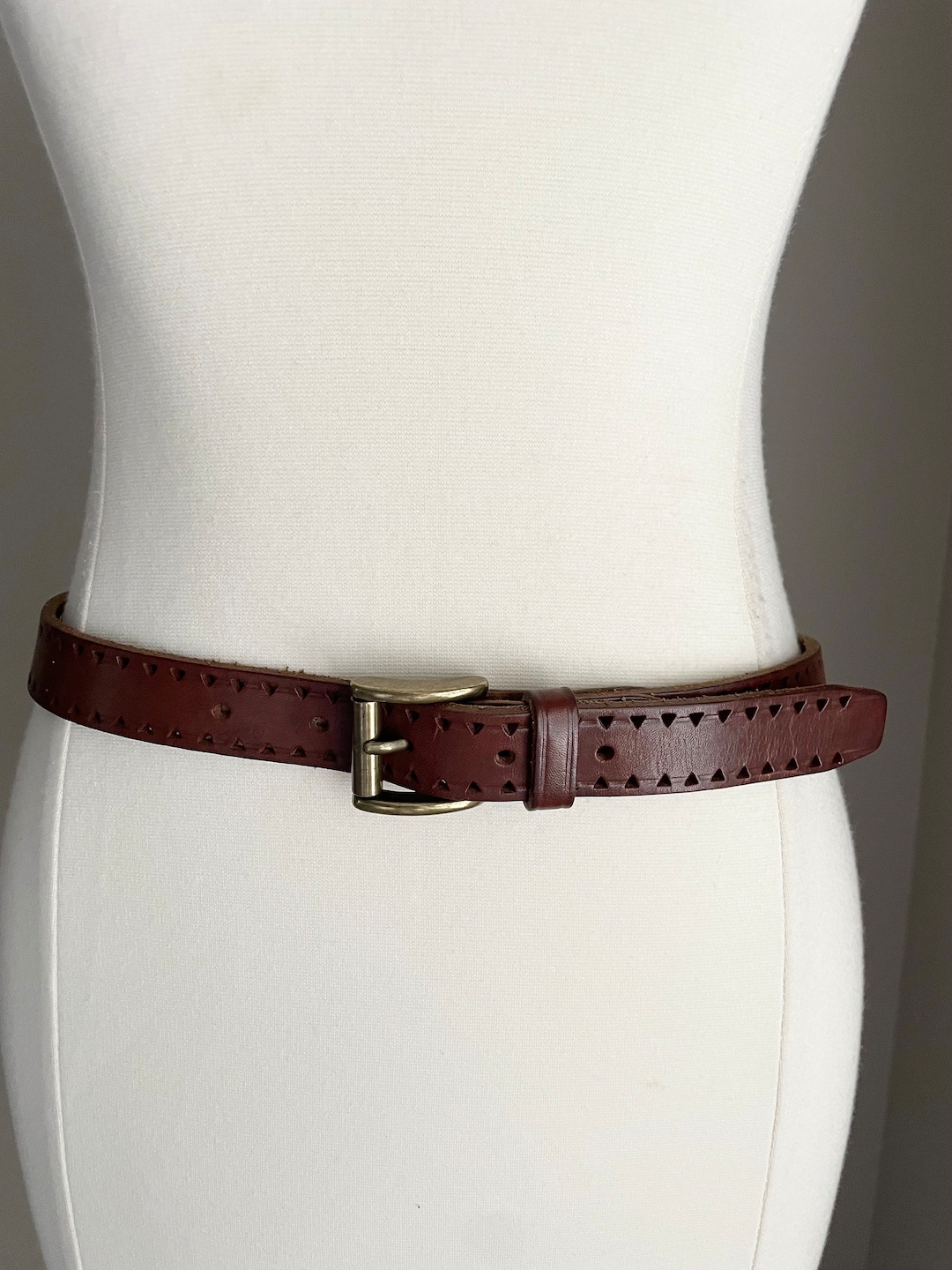 Vintage Brown Leather Skinny RLL Lauren Belt Women's - Etsy