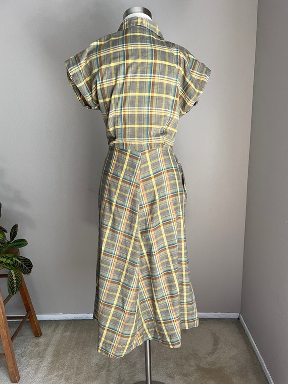 1930s plaid day dress - small- wounded bird - image 4