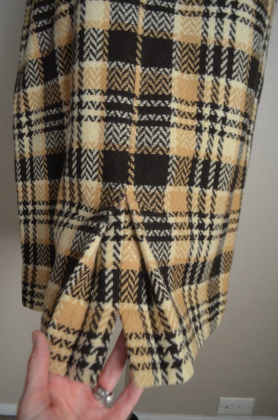 vintage 40s 50s plaid wool blend 50s side zip mid… - image 9