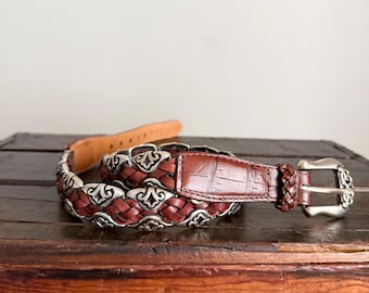 Vintage 90s Brown Conch Chain Belt - women's small