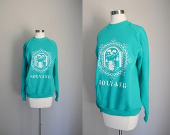 solvang jerzees 80s tourist sweatshirt - large