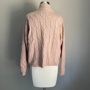 vintage rose 1980s cableknit boxy lambswool sweater medium / large image 2