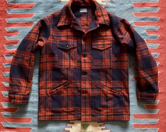 Vintage 70s Wool Pendleton Mackinaw Cruiser Jacket Coat- men's x-large - 52