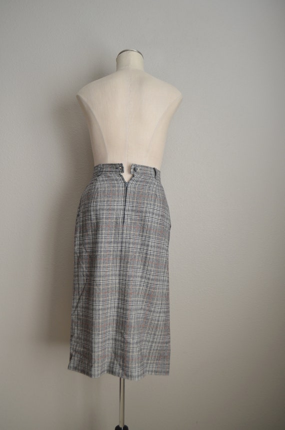 vintage 70s gray brown wool plaid pendleton skirt… - image 8