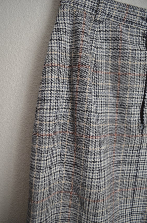 vintage 70s gray brown wool plaid pendleton skirt… - image 7