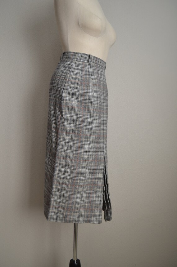 vintage 70s gray brown wool plaid pendleton skirt… - image 4