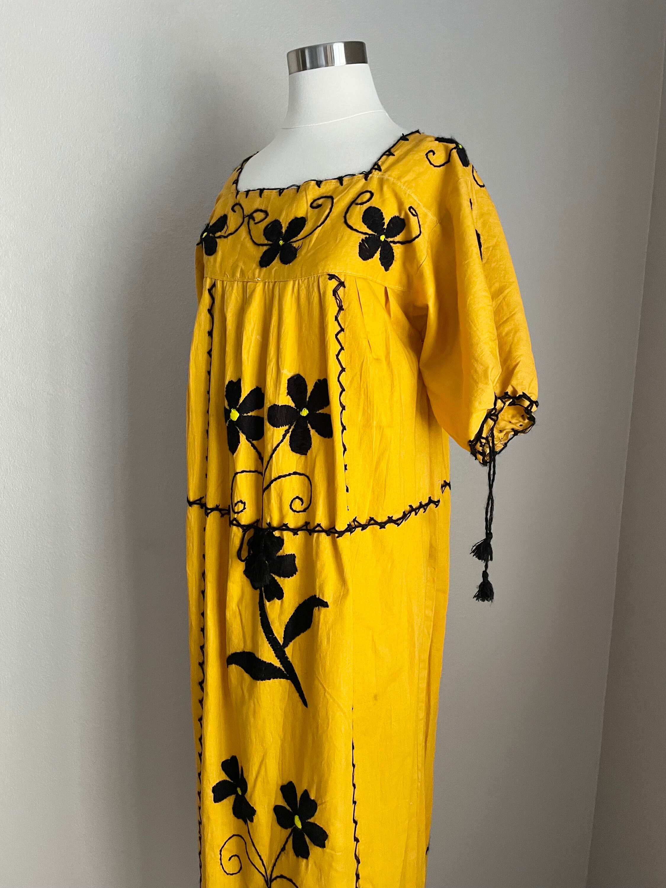 Long sleeve mexican embroidered dress online