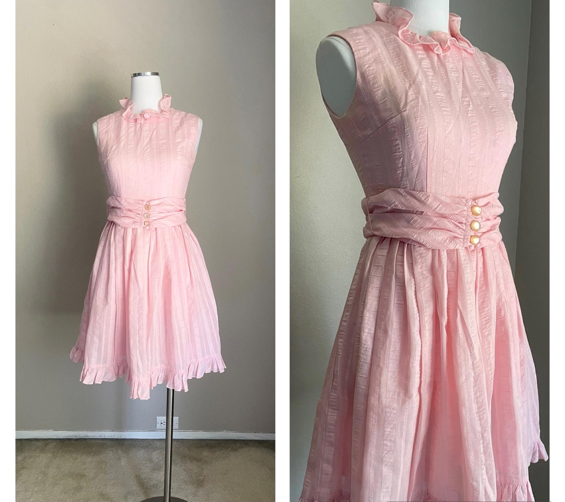Robe Vintage Sue Brett, Taille 2/4, Noire, Manches Courtes - Occasion Très Bon état