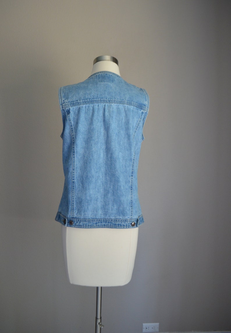 vintage 90s denim vest small women's denim vest image 9