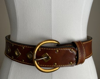 vintage 60s 70s faux leather wide vegan vinyl belt - size xxsmall- xsmall 24