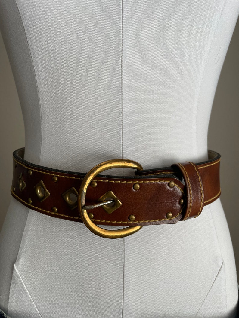 vintage 60s 70s faux leather wide vegan vinyl belt size xxsmall xsmall 24 image 1