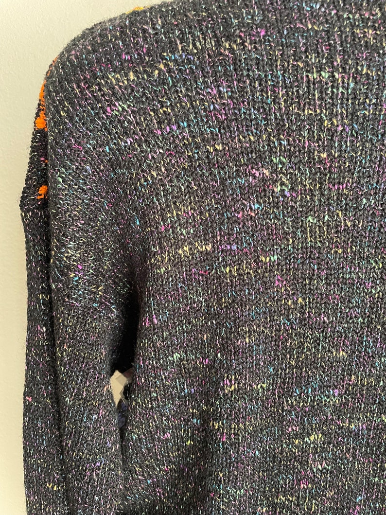 vintage 80s 90s mervyn's partners rainbow striped fair isle cardigan deadstock women's large image 5