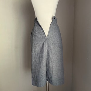 vintage 70s 80s black and gray wool pencil skirt xsmall 23/24 image 7