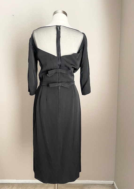 vintage LBD black dress ceil chapman 1950s 50s ev… - image 2