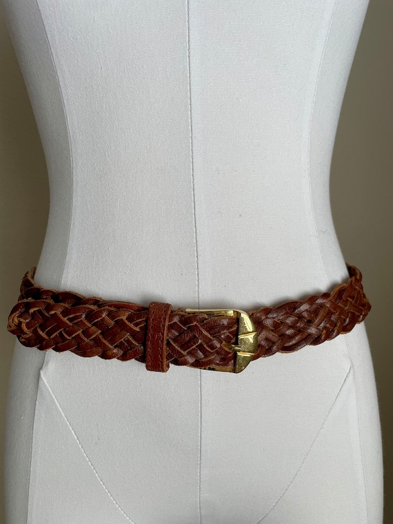 vintage 90s brown braided belt- ladies medium skin