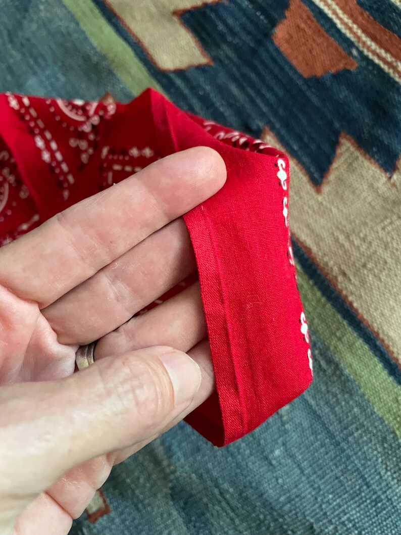 vintage 50s 60s fast color handkerchief trunk up elephant red geometric classic western bandana image 6