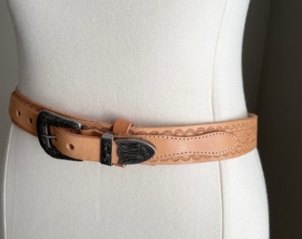 vintage 80s 90s Esprit western style stamped belt- small/medium - 28/29