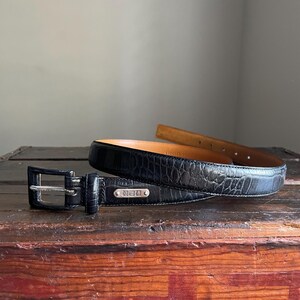 Vintage Ralph Lauren Genuine American Alligator Leather Black Wide Waist Belt 32 Ralph Lauren alligator waist belt 32 M WIDE (women) ITALY | eBay main image 4