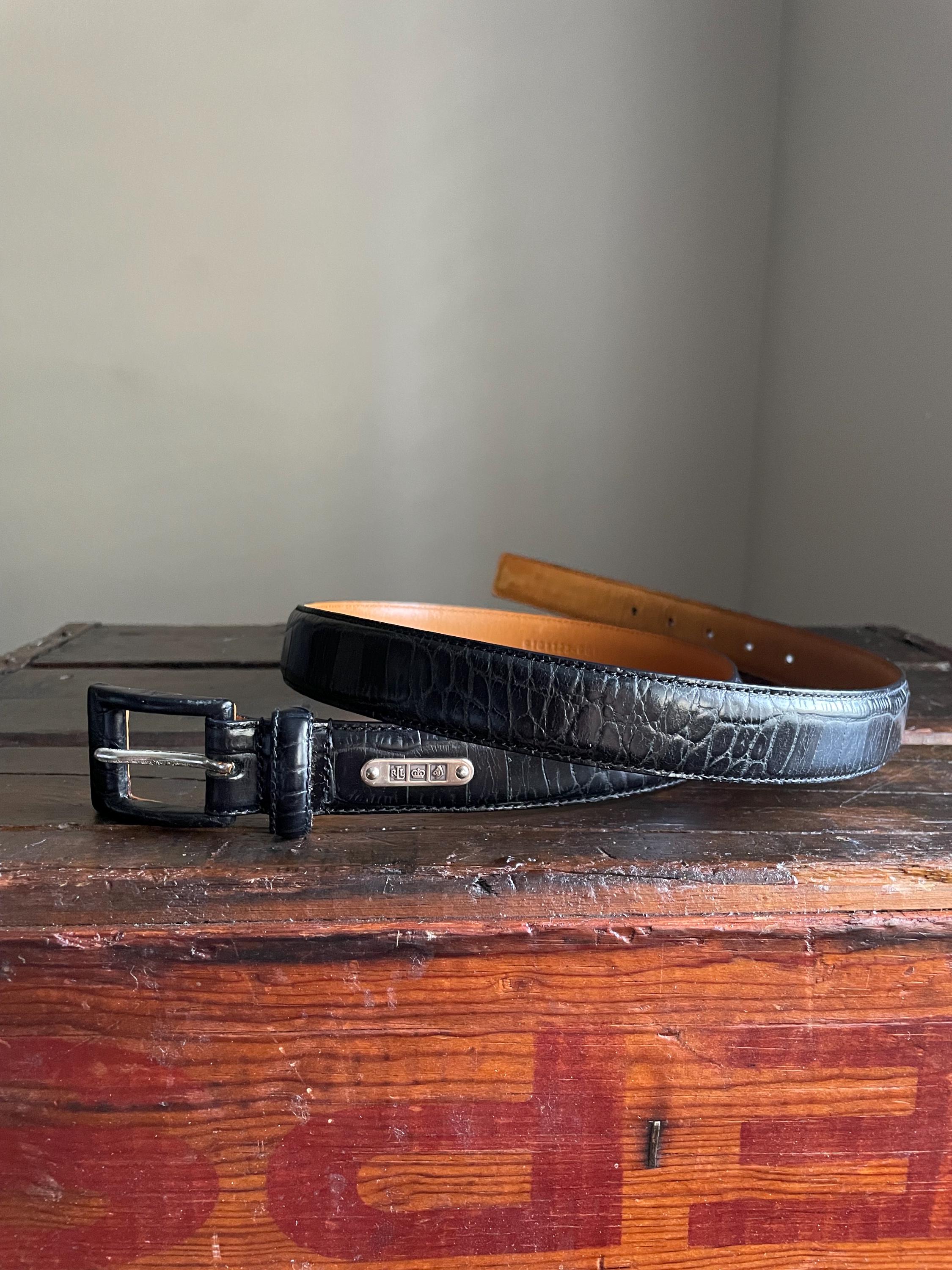Ralph Lauren Genuine Alligator Belt black Ralph Lauren Black Alligator Belt - Etsy main image 4