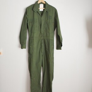 vintage '60s olive green park ranger style coveralls unisex 36 regular image 2