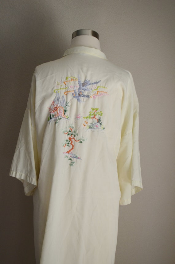 vintage 60s health shanghai china embroidered ivo… - image 2