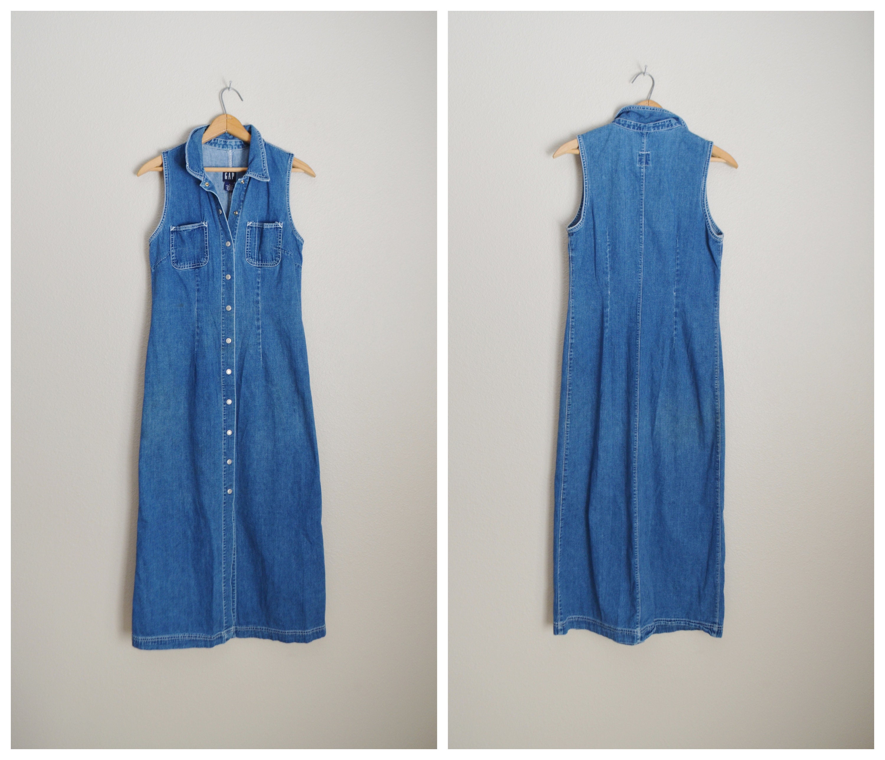 gap denim maxi dress