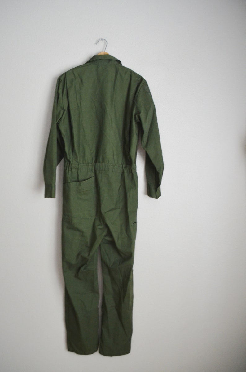 vintage '60s olive green park ranger style coveralls unisex 36 regular image 5