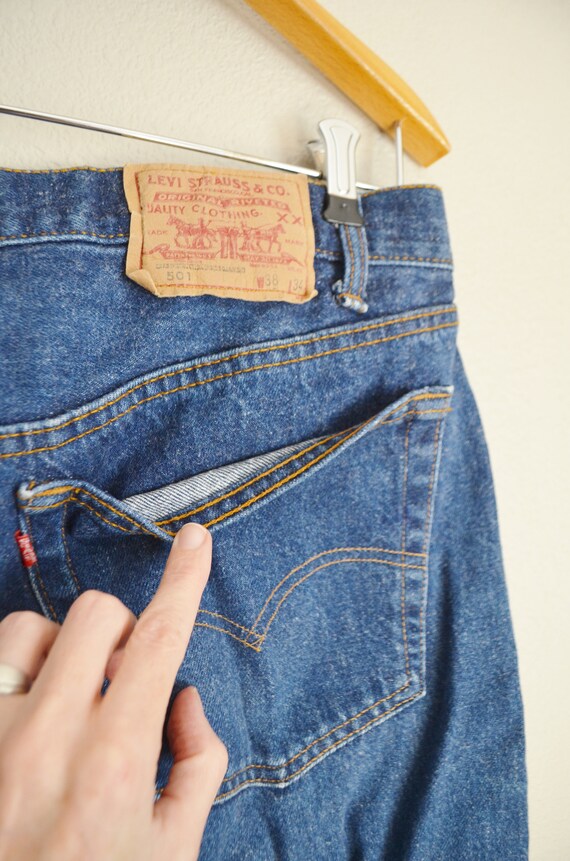 levi's 501 jeans / vintage 80s dark wash Levi's 5… - image 6