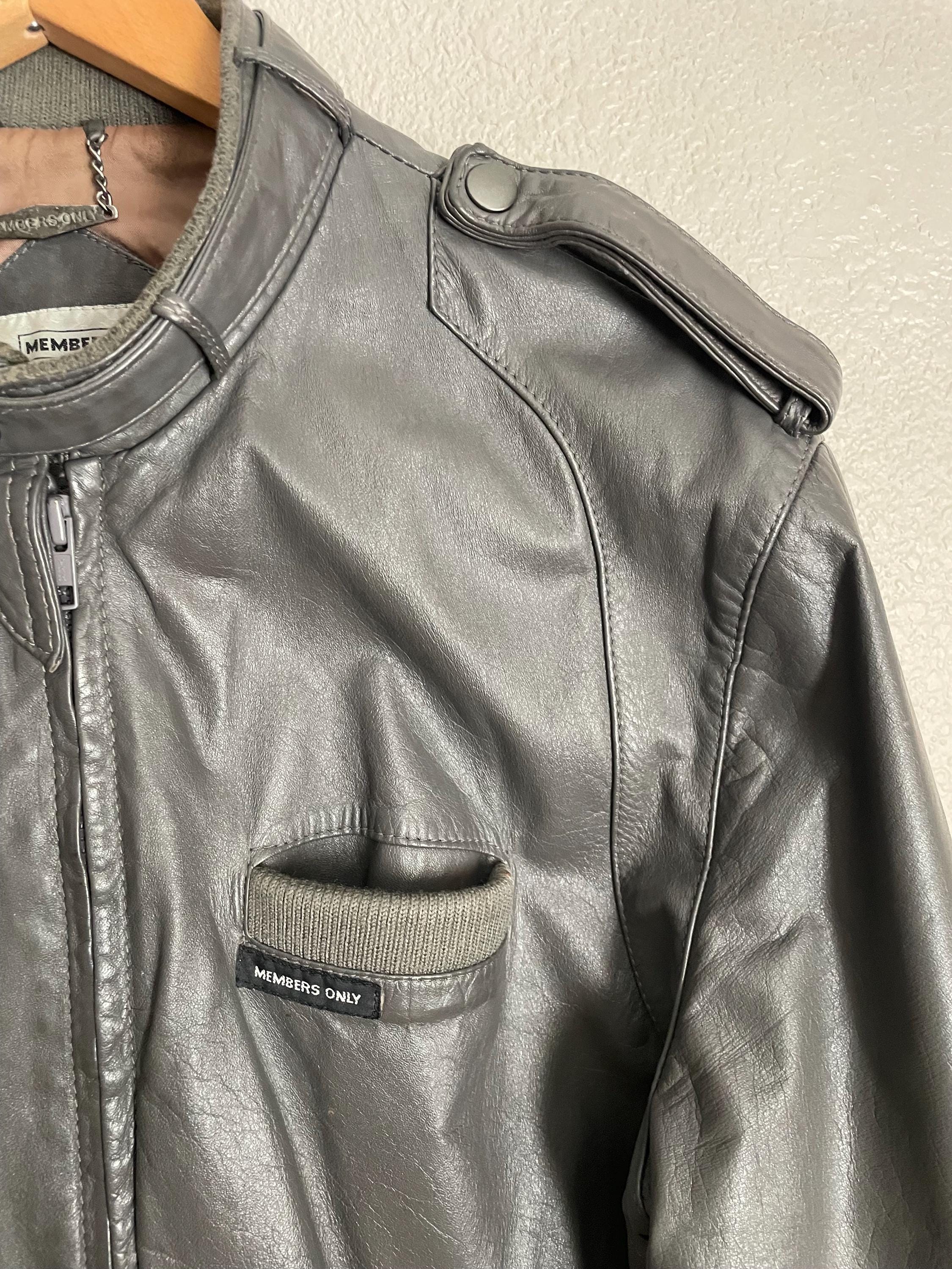 Vintage 80s Members Only Europe Craft Leather Bomber Jacket 
