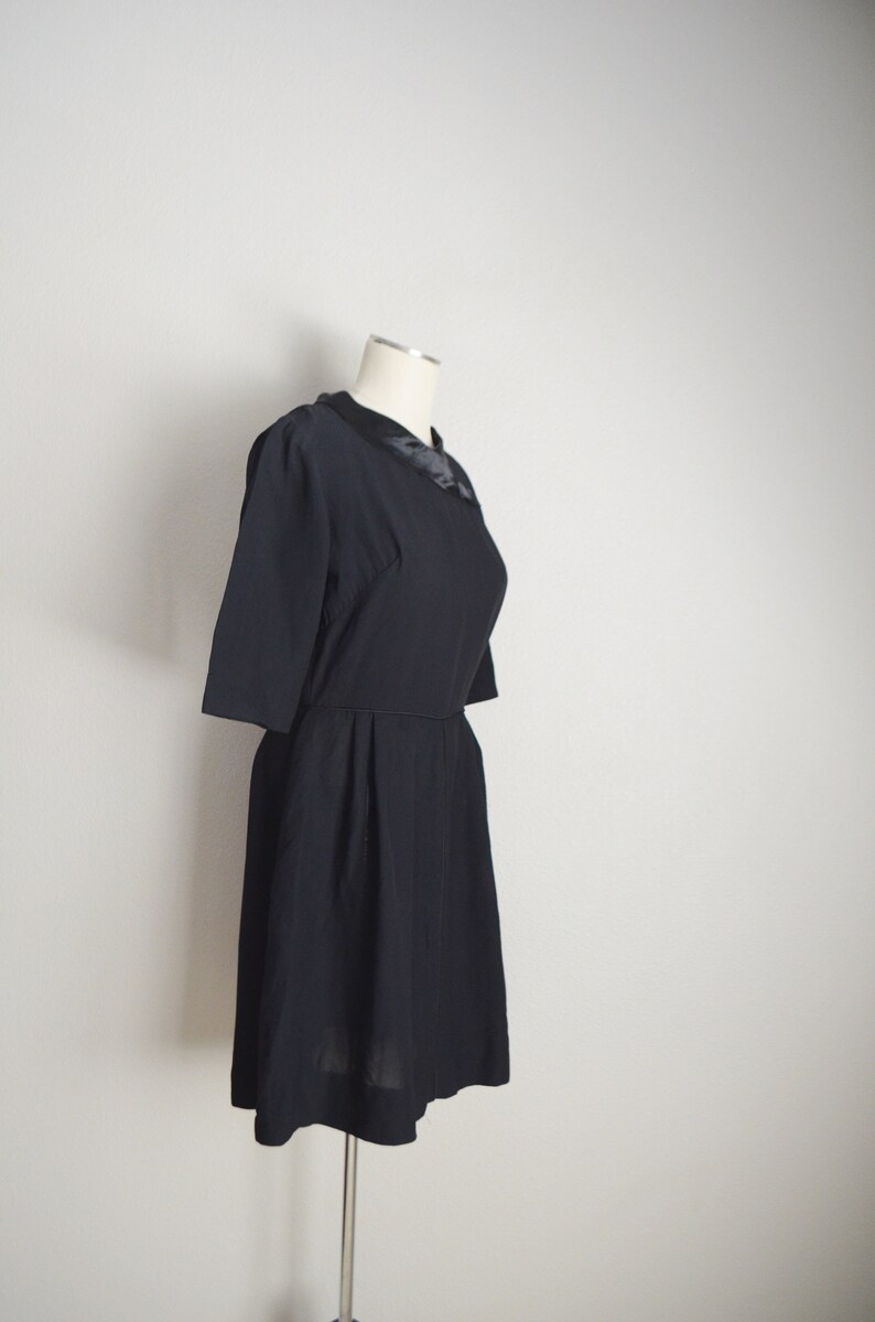 black cocktail party dress / vintage 60s evening cocktail party dress small image 6