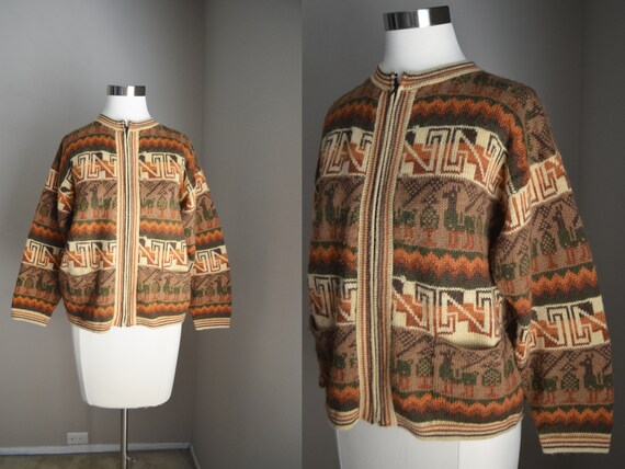 70s-80s alpaca 100% cardigan