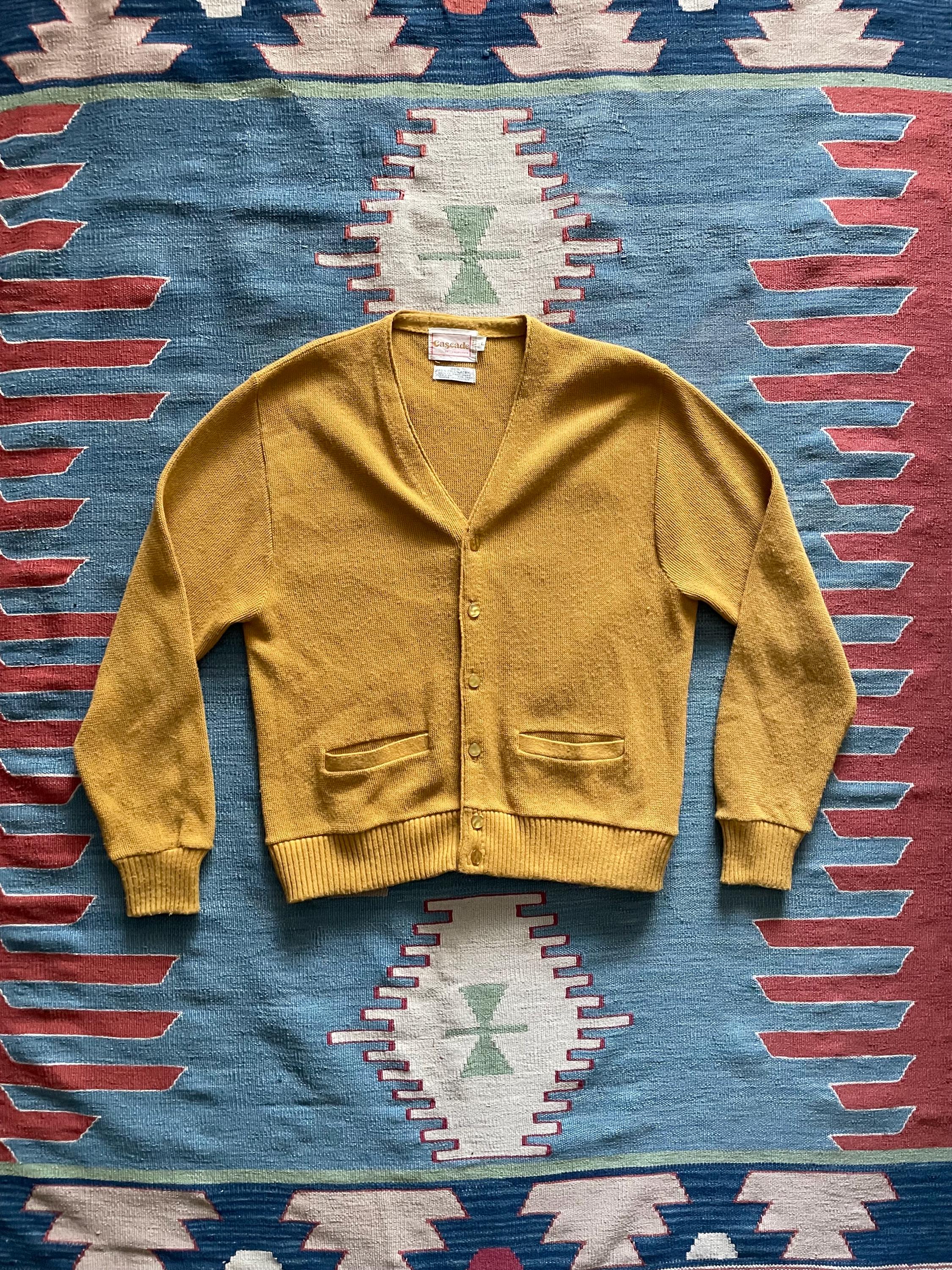 トップス 70s acrylic cardigan Vintage Acrylic Cardigan - Etsy