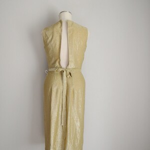 vintage 60s gold shimmer dress / vintage mid century gold party dress deadstock xsmall image 7