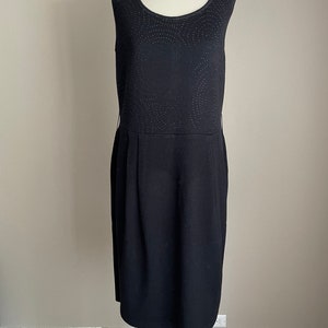 vintage new with tags NWT deadstock St. John Black knit sparkle rhinestone dress medium image 5