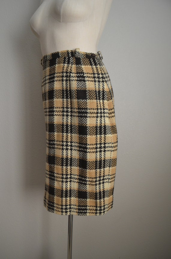 vintage 40s 50s plaid wool blend 50s side zip mid… - image 7