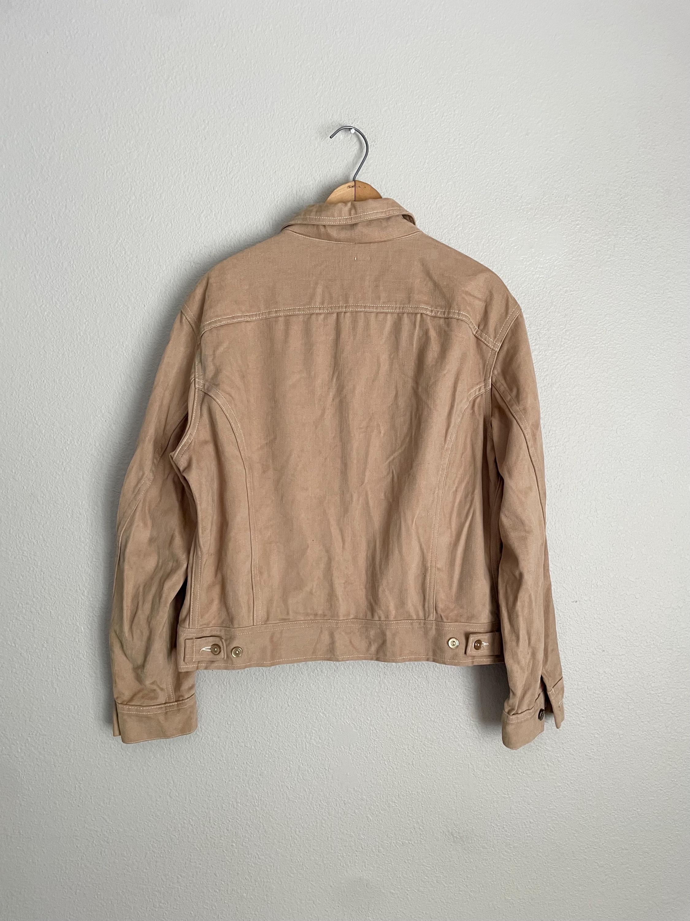 Vintage 70s Lee's Moleskin Tan Khaki Brown Trucker Men's Jacket