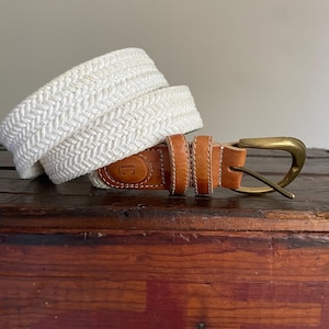Vintage woven fabric and leather LC Conrad Belt - women&#39;s small/medium