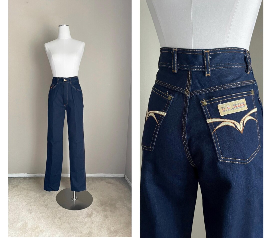 80's White High Waisted Tapered Jeans
