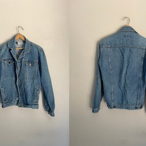 vintage 80s katana denim jean jacket / men's small women's medium image 1
