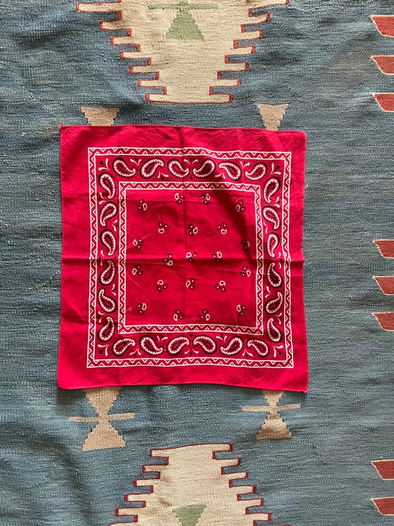 1950s Wash Fast Colors Set of 4 Red White and Black Bandanas www